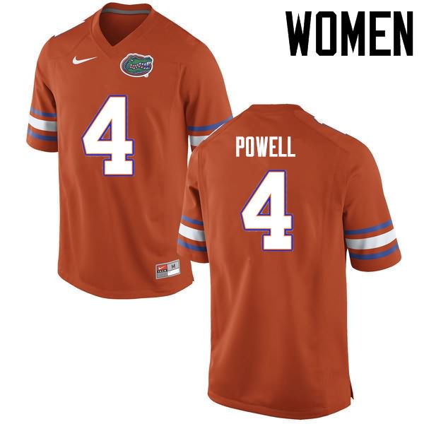 NCAA Florida Gators Brandon Powell Women's #4 Nike Orange Stitched Authentic College Football Jersey MUX8864LR